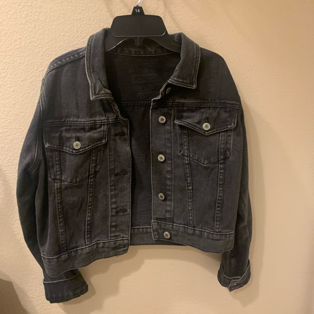 John Galt Black Denim Cropped Jacket